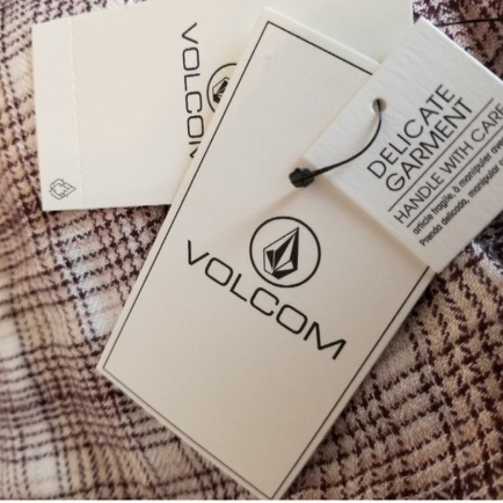 VOLCOM Merlot Plaid Tunic Shirtdress NWT - Picture 6 of 6